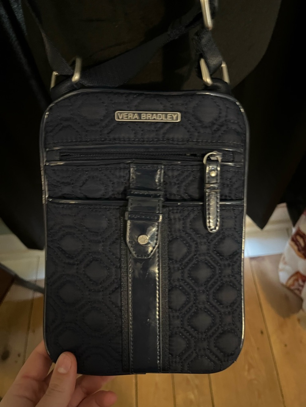 Vera Bradley Quilted Navy Compact Crossbody